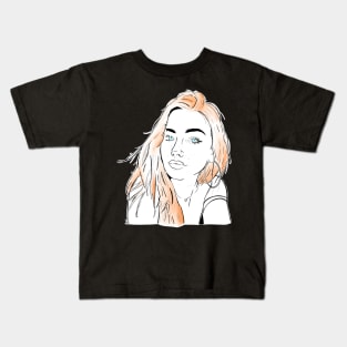 Beautiful girl looking at you - Redhead Black Kids T-Shirt